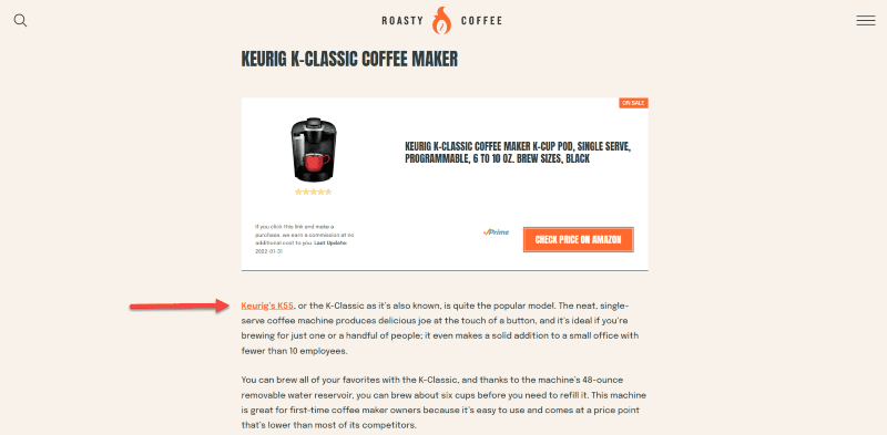 Keurig Coffee Maker Silo Example
