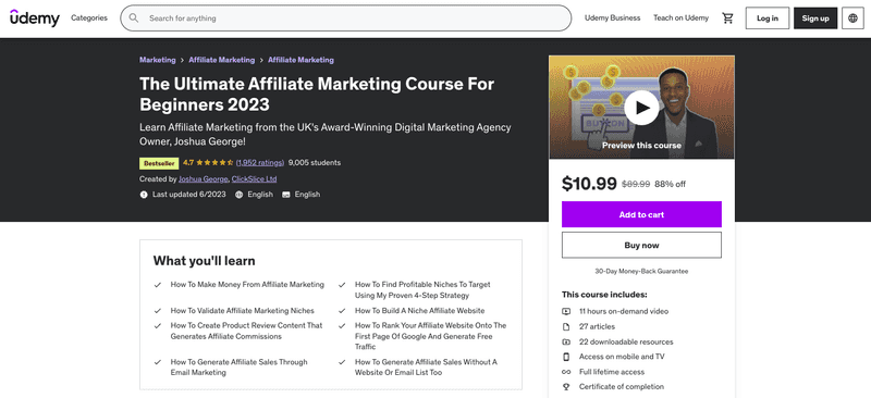 Ultimate Affiliate Marketing Course for Beginners