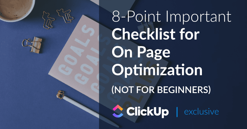 8-Point Important Checklist for On Page Optimization