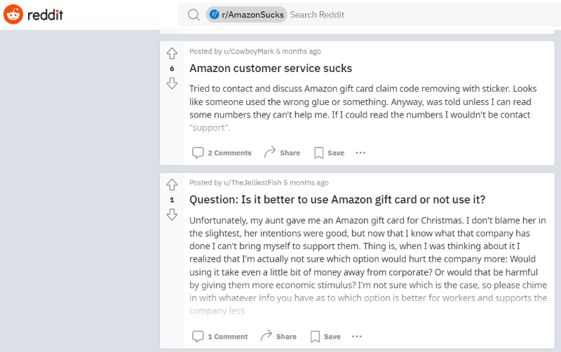 Here is an example of the feedback on Amazon
