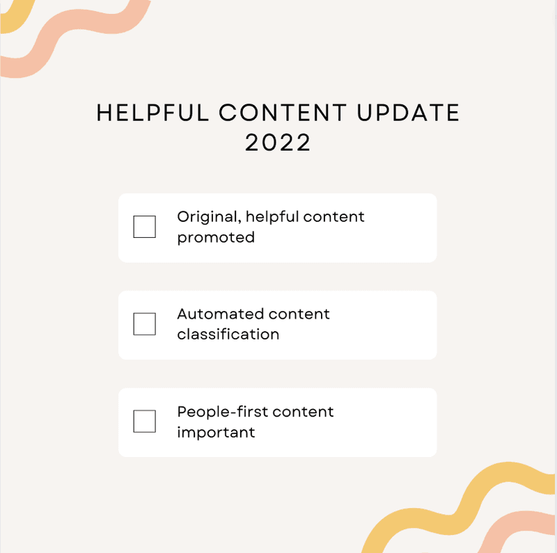 Helpful Content Update 2022