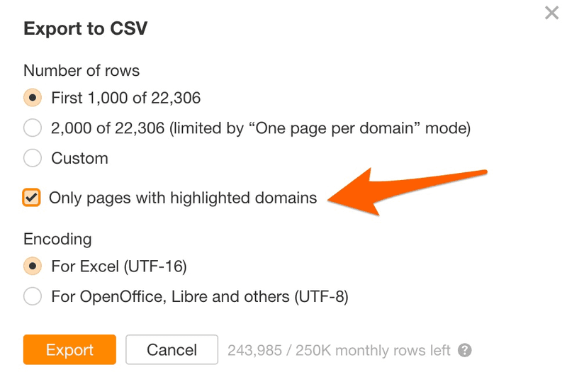 Export to csv