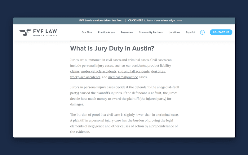 A quick view of FVF Law’s article on jury duty