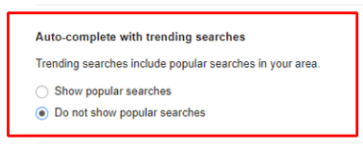 Steps to turn off trending searches in Chrome on a PC