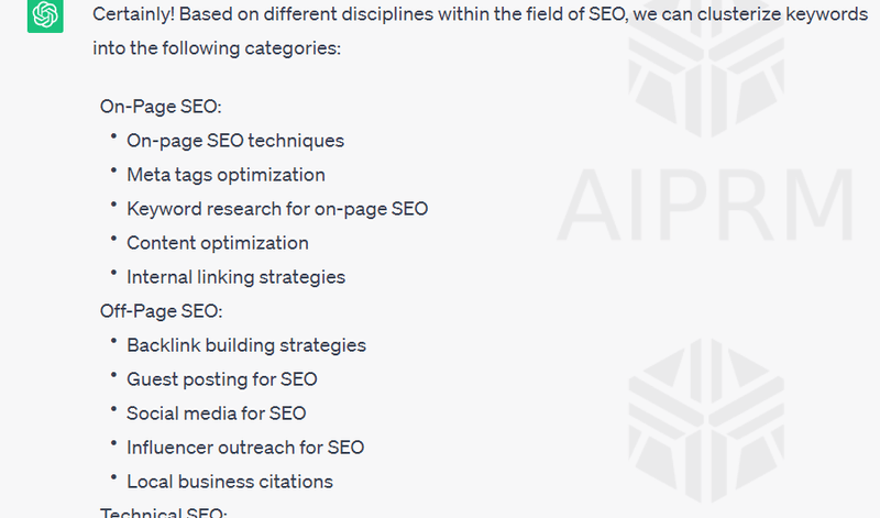 Can you clusterize keywords based on different SEO disciplines?