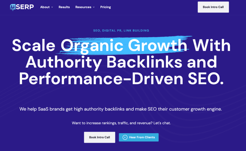 uSERP is an SEO link building and strategy agency that drives organic growth by acquiring normally unreachable backlinks