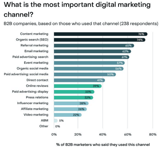 What is the most important digital marketing channel