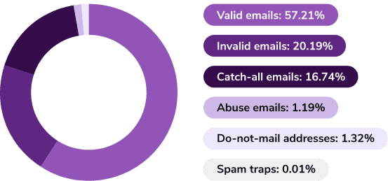 Graph shows the decline of email address validity over one year period