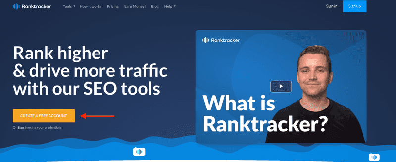 ranktracker homepage