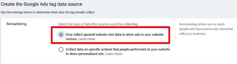 Only collect general website visit data