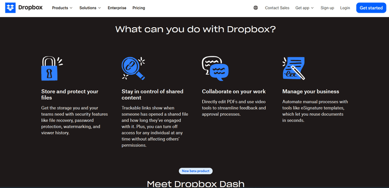 Dropbox Landing Page