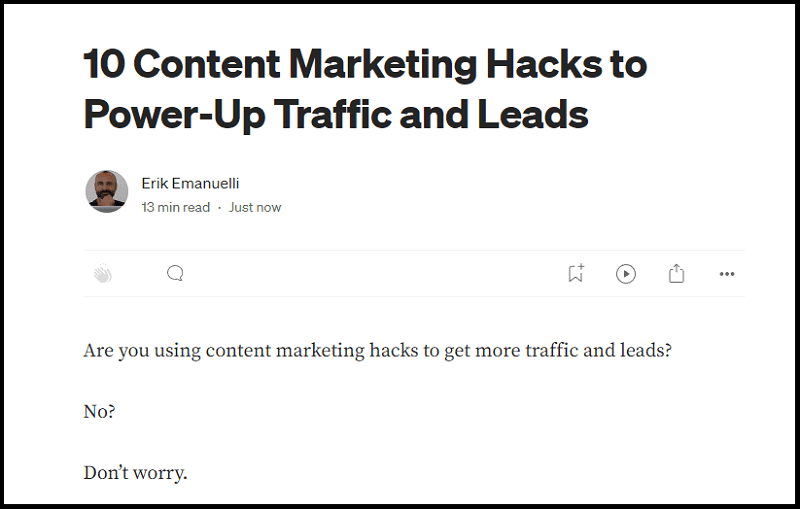 content marketing hacks