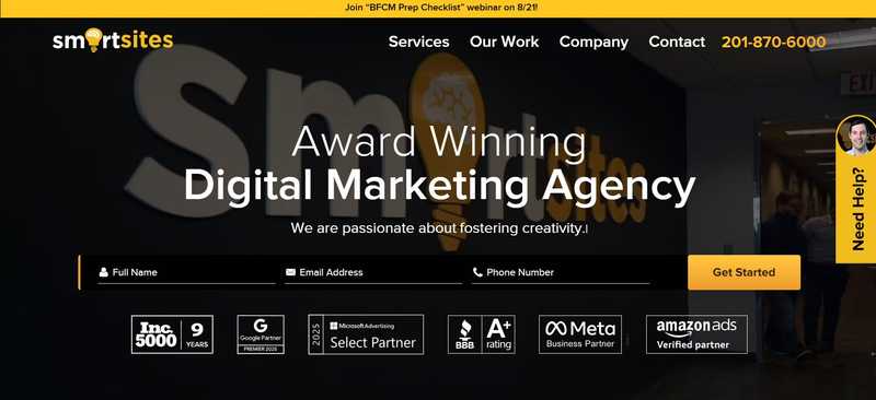 SmartSites, a digital marketing agency helping brands grow through creative strategies.