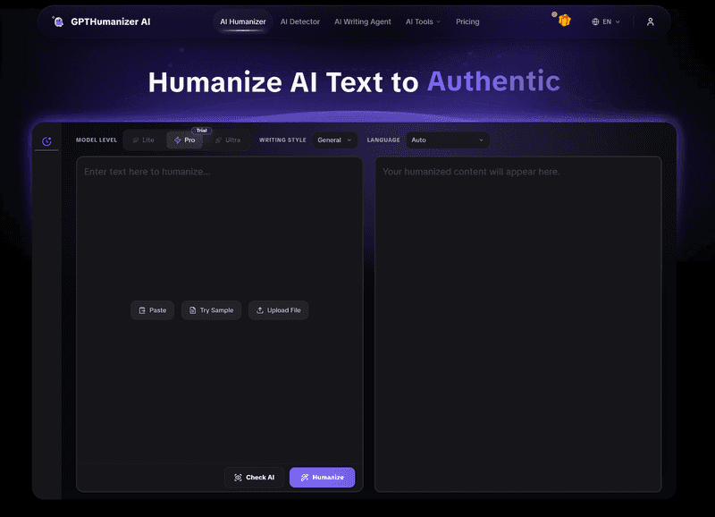 GPTHumanizer AI home page